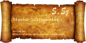 Sterba Szilveszter névjegykártya