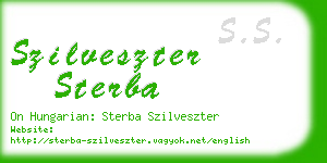 szilveszter sterba business card